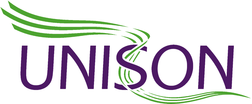 Purple and green Unison logo
